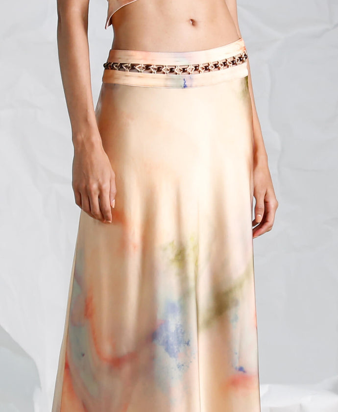 Ameri　WILLOW PAINT PLEATS SKIRT AMERI and willow paint pleats skirt - Maxi