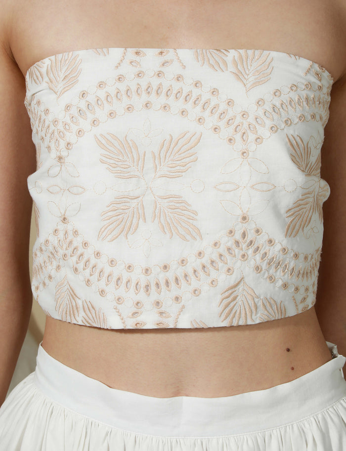 ORCHID SKIRT SET - WHITE - FINAL SALE