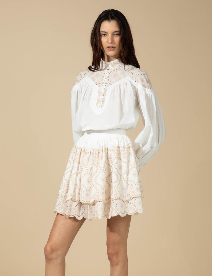 ORCHID SKIRT SET - WHITE - FINAL SALE