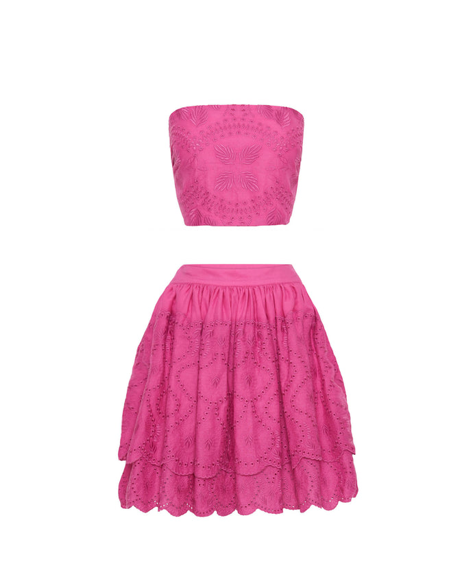 ORCHID SKIRT SET - WHITE - FINAL SALE