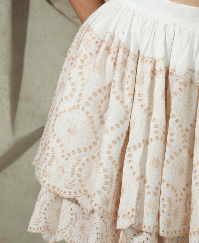 ORCHID SKIRT SET - WHITE - FINAL SALE