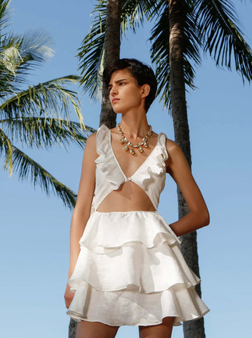 white christmas dresses Aleya Long Sleeve Beaded Dress